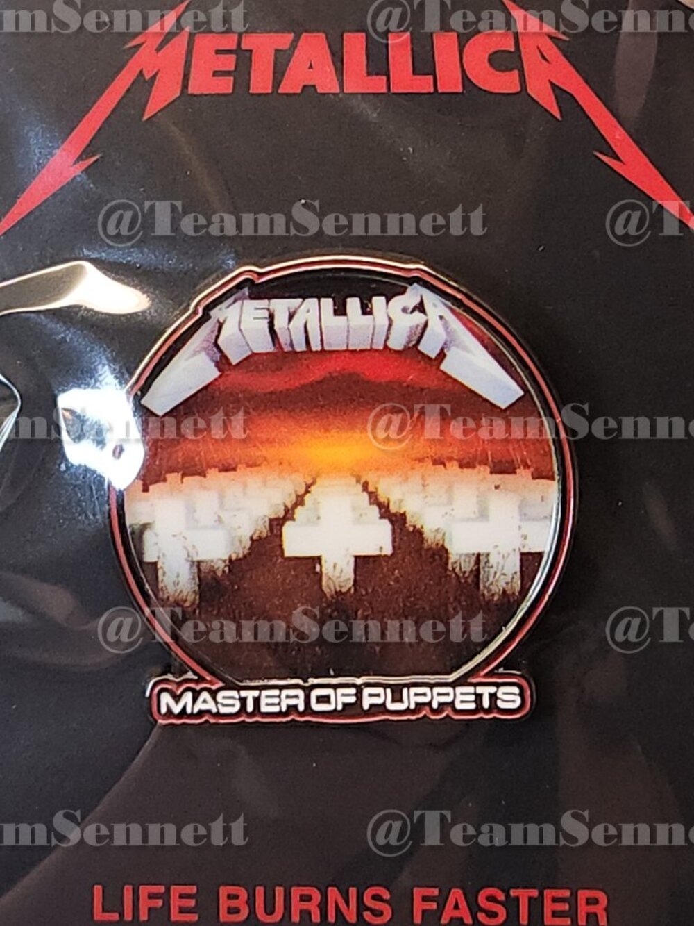 Metallica Master of Puppets Enamel Pin / Life Burns Faster / Sphere Las Vegas